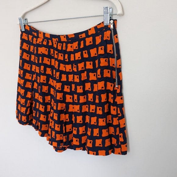 Zara Flowy Printed Shorts Retro Style High Waisted Size Large - Picture 2 of 9